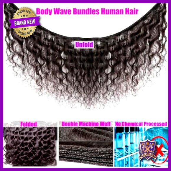 Brazilian Virgin Human Hair Extensions 18-24 Inch Body Wave Bundles